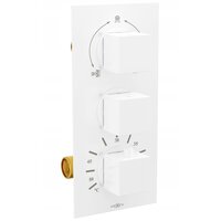 Podomítková termostatická baterie MEXEN CUBE - bílá - 3 výstupy, 77503-20