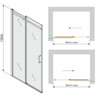 Sprchové dveře OMEGA 130 cm - zlaté - čiré sklo