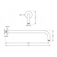 Rameno dešťové sprchy MEXEN - 40 cm, 79211-00