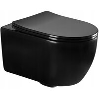 Závěsné WC CARMEN RIMLESS - černé matné + Duroplast sedátko