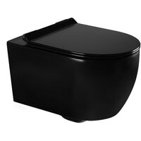 Závěsné WC CARMEN RIMLESS - černé matné + Duroplast sedátko slim