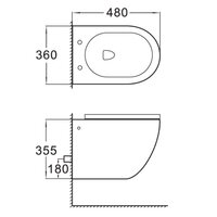 Závěsné WC LENA RIMLESS - černé matné + Duroplast sedátko