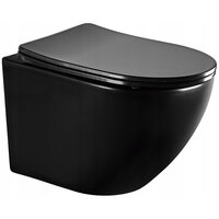 Závěsné WC LENA RIMLESS - černé matné + Duroplast sedátko