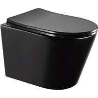 Závěsné WC RICO RIMLESS - černé matné + Duroplast sedátko