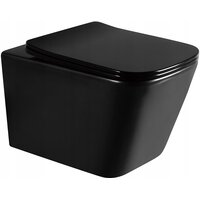 Závěsné WC TEO RIMLESS - černé matné + Duroplast sedátko
