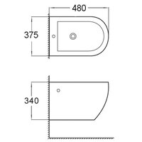 Závěsný bidet MEXEN LENA 48 cm - černý matný, 35224885