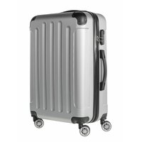 SKLADEM: Cestovní kufr BERLIN - stříbrný - S