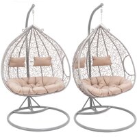 Závěsné houpací křeslo MONTANA - šedé - vel. XXL - pro 2 osoby