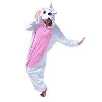 Overal KIGURUMI - jednorožec světle růžový/bílý