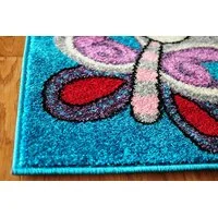 SKLADEM: Dětský koberec MOTÝLI - tyrkysový - 120x170 cm