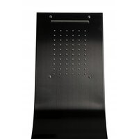 Sprchový panel PIOGGIA 5v1 - s výtokem do vany a policí - černý lesklý