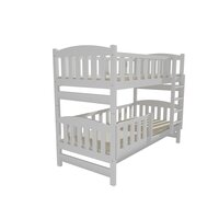 SKLADEM: Dětská patrová postel z MASIVU 200x90cm se šuplíky - PP013 - bílá