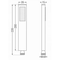 Ruční mosazná sprchová hlavice MEXEN R-02 - 1 funkce - 200x35 mm - chromová, 79500-00