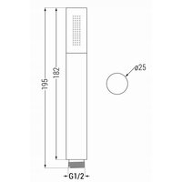 Ruční mosazná sprchová hlavice MEXEN R-70 - 1 funkce - 182x25 mm - bílá, 79570-20