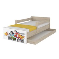 SKLADEM: Dětská postel MAX bez šuplíku Disney - MICKEY A KAMARÁDI 160x80 cm - 2x krátká zábrana