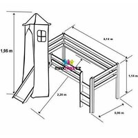 Věžička do vyvýšené dětské postele - SAFARI