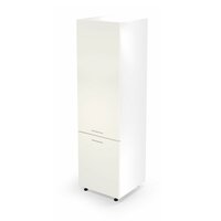 Vysoká kuchyňská skříňka pro vestavnou lednici VITO - 60x214x56 cm - béžová lesklá