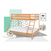 Dětská patrová postel s rozšířeným spodním lůžkem z MASIVU BUK - MAXIM 200x90cm - přírodní