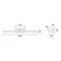 Nástěnné LED svítidlo nad zrcadlo MOVE - 50 cm - 12W - černé