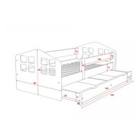Dětská postel WINDOWS se šuplíkem - bílá 160x80 cm