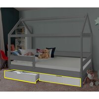 Dětská domečková postel KIDS fotbal - šedá 200x90 cm