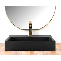 Umyvadlo z litého mramoru MAXMAX Rea GOYA 50 cm - černé matné
