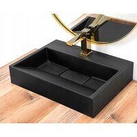 Umyvadlo z litého mramoru MAXMAX Rea GOYA 50 cm - černé matné