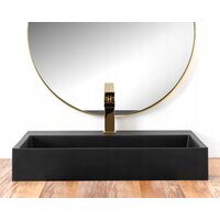Umyvadlo z litého mramoru MAXMAX Rea GOYA 60 cm - černé matné