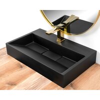 Umyvadlo z litého mramoru MAXMAX Rea GOYA 60 cm - černé matné
