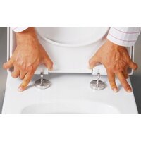 Závěsné WC MEXEN RICO RIMLE  + Duroplast sedátko slim - světle šedé matné, 30724061