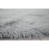 Plyšový kulatý koberec SOFT 90 cm - šedý