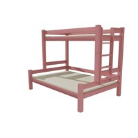 Dětská patrová postel s rozšířeným spodním lůžkem z masivu ROBUST 8X8 6B - 200x90/120 cm