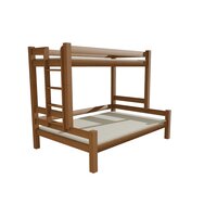 Dětská patrová postel s rozšířeným spodním lůžkem z masivu ROBUST 8X8 6B - 200x80/140 cm