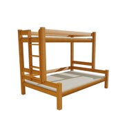 Dětská patrová postel s rozšířeným spodním lůžkem z masivu ROBUST 8X8 6B - 200x90/140 cm