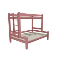 Dětská patrová postel s rozšířeným spodním lůžkem z masivu ROBUST 8X8 6B - 200x80/140 cm