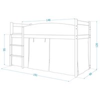 SKLADEM: Vyvýšená dětská postel TWISTER 184x80 cm - Farma - šedá/modrá + matrace