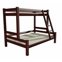 Dětská patrová postel s rozšířeným spodním lůžkem z MASIVU 200x90 cm se šuplíky PAVLÍNA