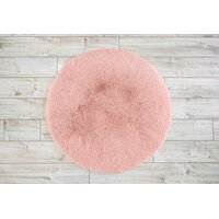 Plyšový kulatý koberec SOFT 90 cm - růžový