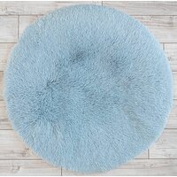 Plyšový kulatý koberec SOFT 90 cm - světle modrý
