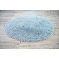 Plyšový kulatý koberec SOFT 90 cm - světle modrý