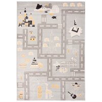 Dětský kusový koberec Happy M PAMÁTKY - šedý