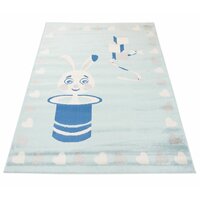 Dětský kusový koberec Happy M KRÁLÍK - modrý