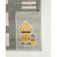 Dětský kusový koberec Happy M PAMÁTKY - šedý