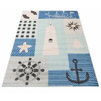 Dětský kusový koberec Happy M PIRÁTI - modrý