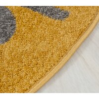 Dětský kulatý koberec Happy M LEV - žlutý