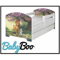 SKLADEM: Dětská postel se šuplíkem Disney - BAMBI NATURAL 160x80 cm + 1 dlouhá a 1 krátká zábrana