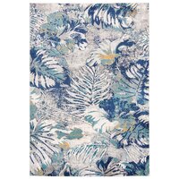 Moderní kusový koberec DENVER Tropical - šedý/modrý