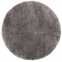 Plyšový kulatý koberec FIREN - šedý