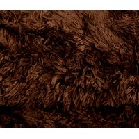 Plyšový kulatý koberec FIREN - hnědý