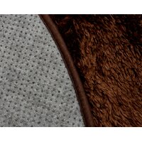 Plyšový kulatý koberec FIREN - hnědý